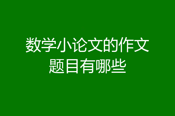 数学小论文的作文题目有哪些