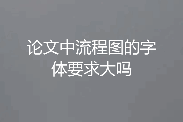 论文中流程图的字体要求大吗