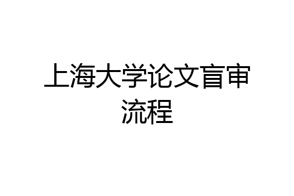 上海大学论文盲审流程