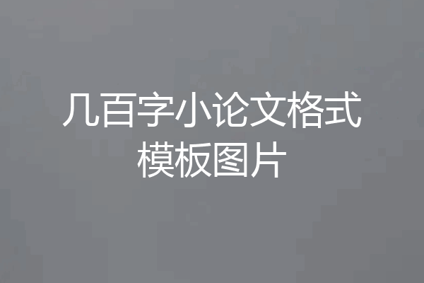 几百字小论文格式模板图片