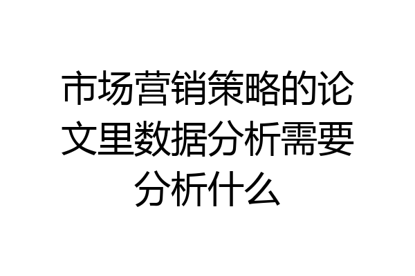 市场营销策略的论文里数据分析需要分析什么