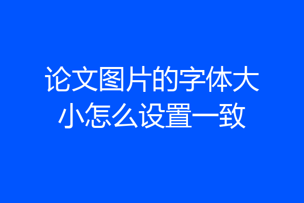 论文图片的字体大小怎么设置一致