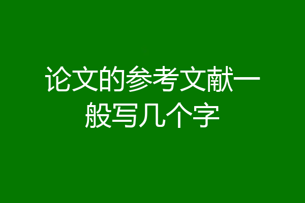 论文的参考文献一般写几个字