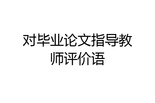 对毕业论文指导教师评价语