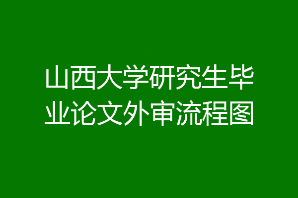 山西大学研究生毕业论文外审流程图