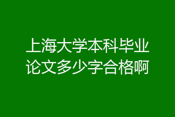上海大学本科毕业论文多少字合格啊