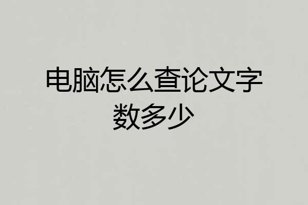 电脑怎么查论文字数多少