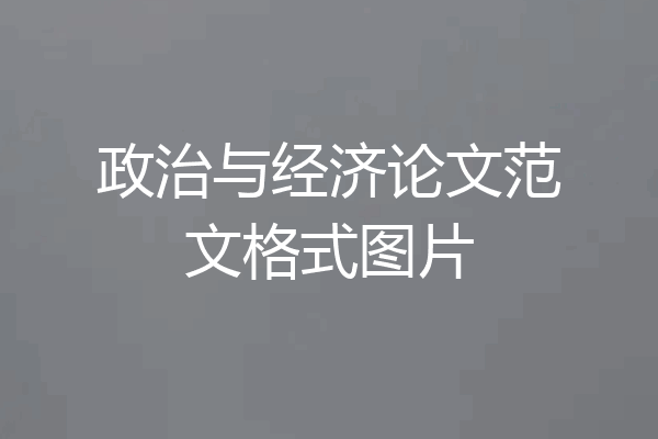 政治与经济论文范文格式图片