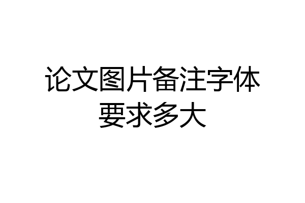 论文图片备注字体要求多大