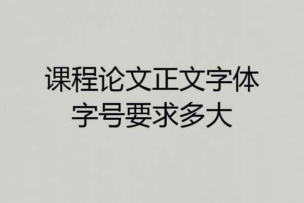 课程论文正文字体字号要求多大