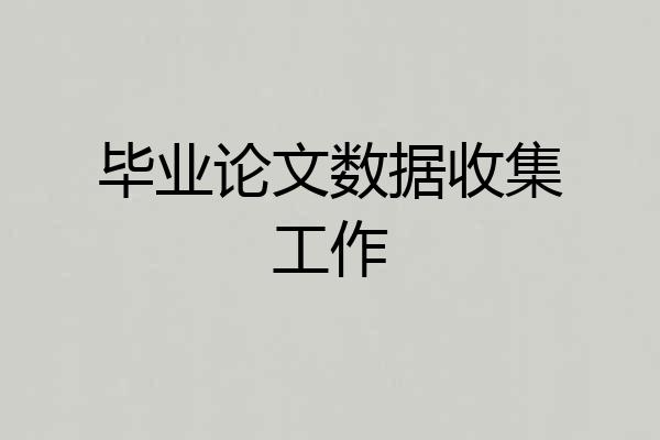 毕业论文数据收集工作