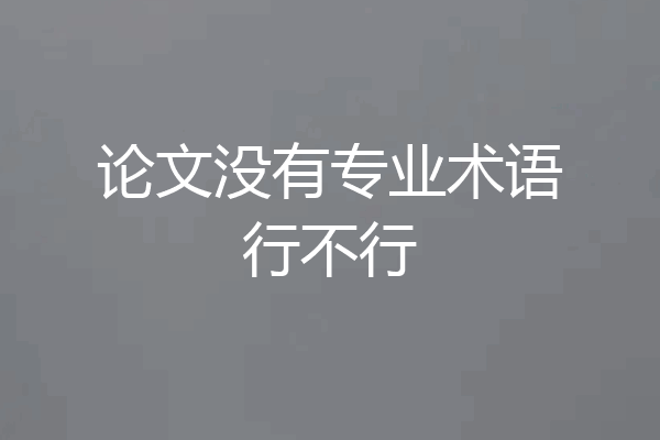 论文没有专业术语行不行