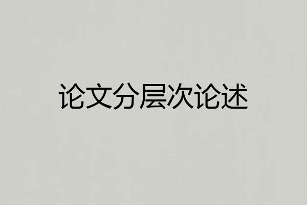 论文分层次论述