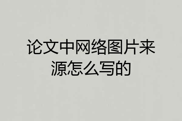 论文中网络图片来源怎么写的