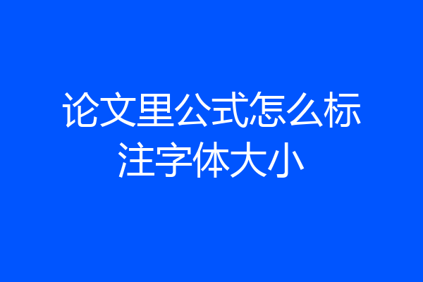 论文里公式怎么标注字体大小