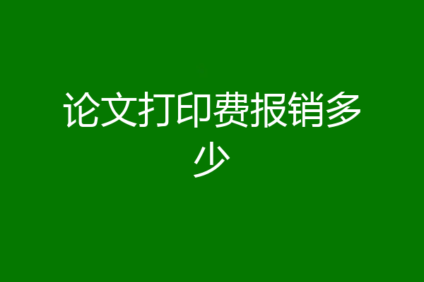 论文打印费报销多少