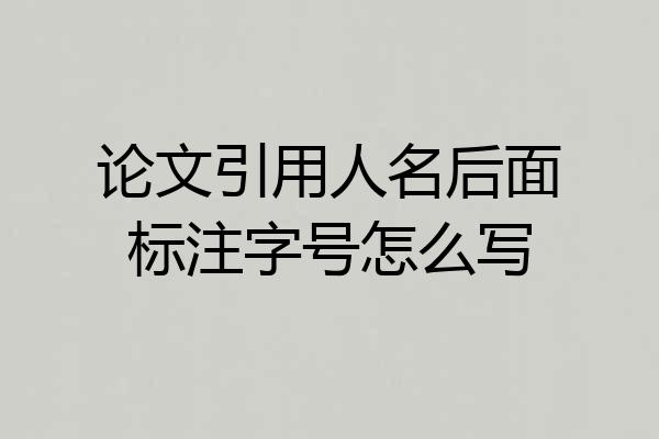 论文引用人名后面标注字号怎么写