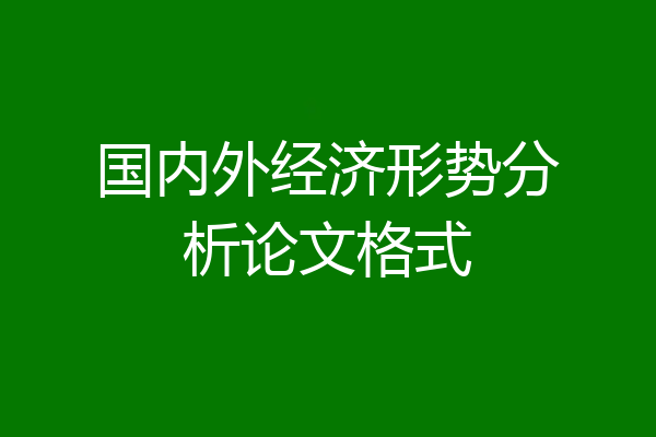 国内外经济形势分析论文格式