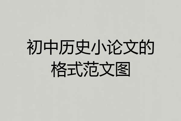 初中历史小论文的格式范文图