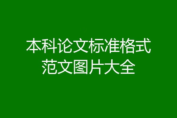 本科论文标准格式范文图片大全