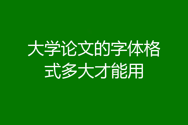 大学论文的字体格式多大才能用