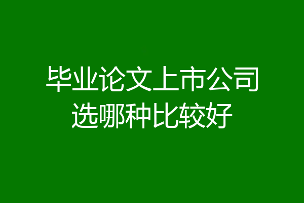 毕业论文上市公司选哪种比较好