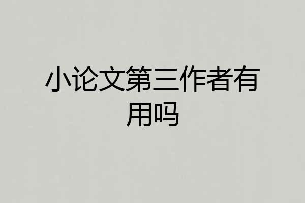 小论文第三作者有用吗