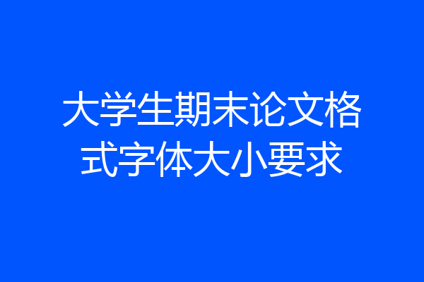 大学生期末论文格式字体大小要求