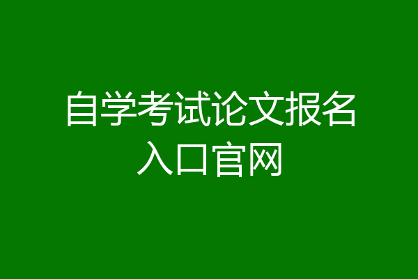 自学考试论文报名入口官网