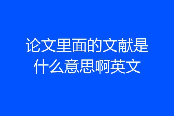 论文里面的文献是什么意思啊英文