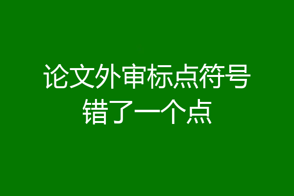 论文外审标点符号错了一个点