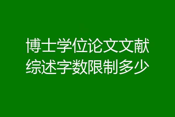博士学位论文文献综述字数限制多少