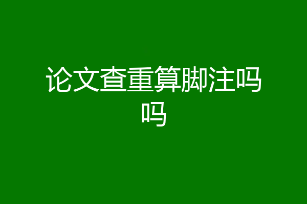 论文查重算脚注吗吗