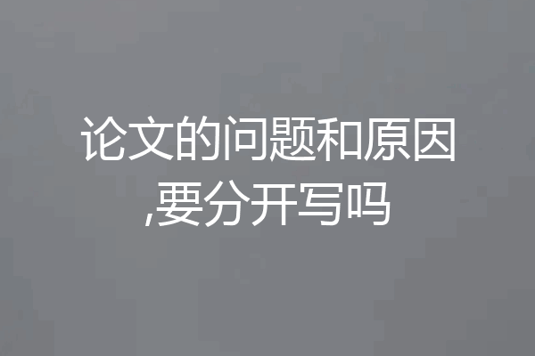 论文的问题和原因,要分开写吗