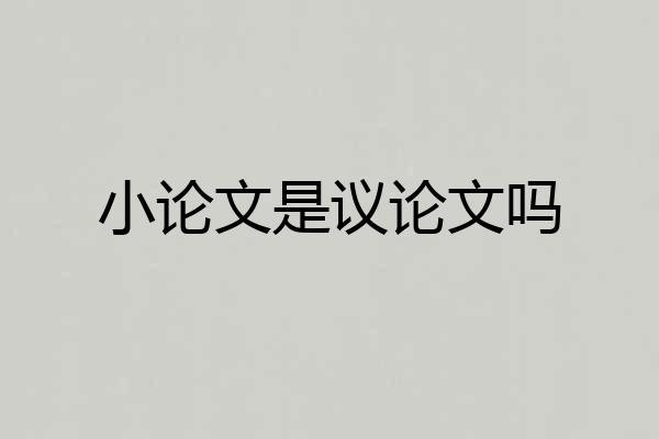 小论文是议论文吗