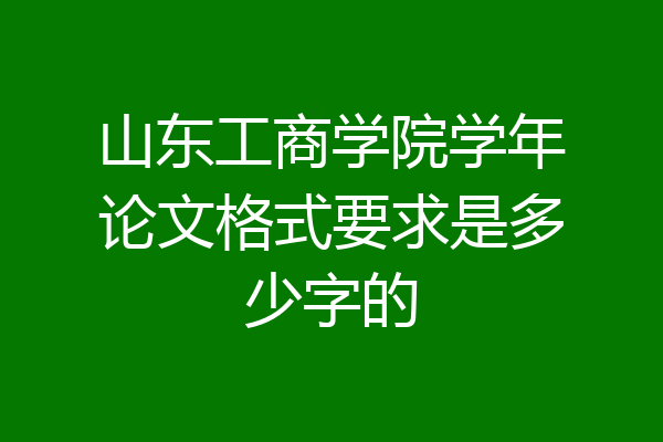山东工商学院学年论文格式要求是多少字的