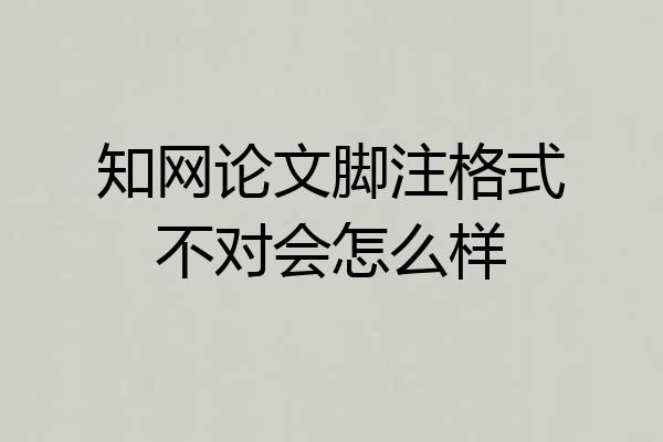 知网论文脚注格式不对会怎么样