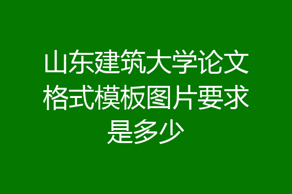 山东建筑大学论文格式模板图片要求是多少