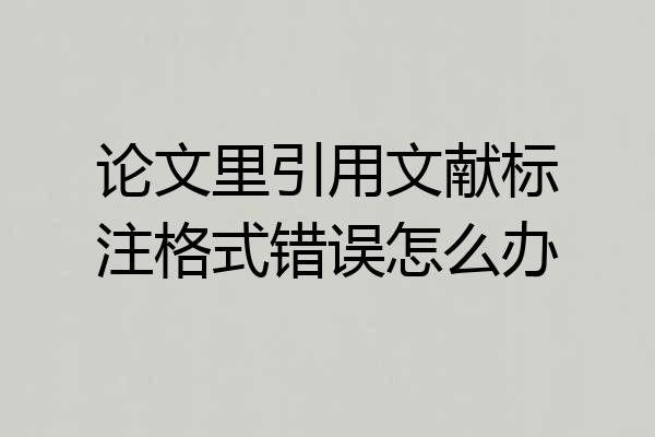 论文里引用文献标注格式错误怎么办