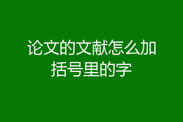 论文的文献怎么加括号里的字