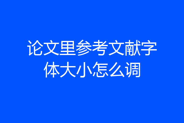 论文里参考文献字体大小怎么调