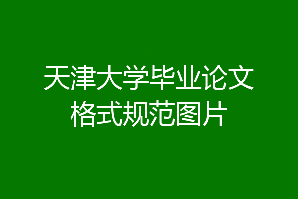 天津大学毕业论文格式规范图片