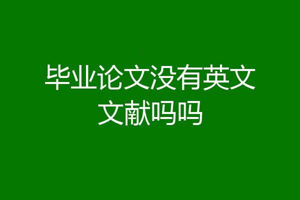 毕业论文没有英文文献吗吗