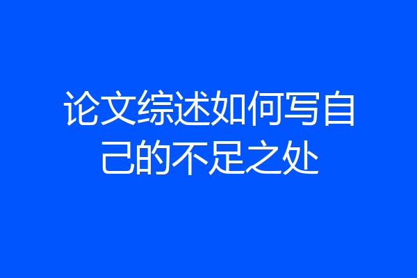 论文综述如何写自己的不足之处