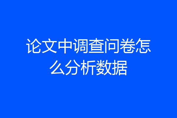 论文中调查问卷怎么分析数据