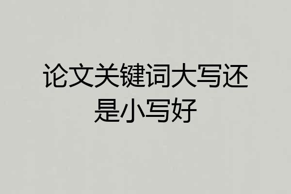 论文关键词大写还是小写好