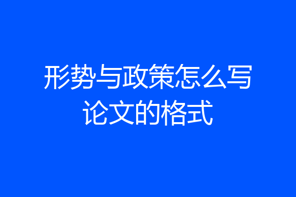 形势与政策怎么写论文的格式