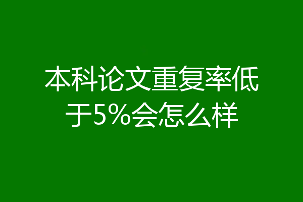 本科论文重复率低于5%会怎么样
