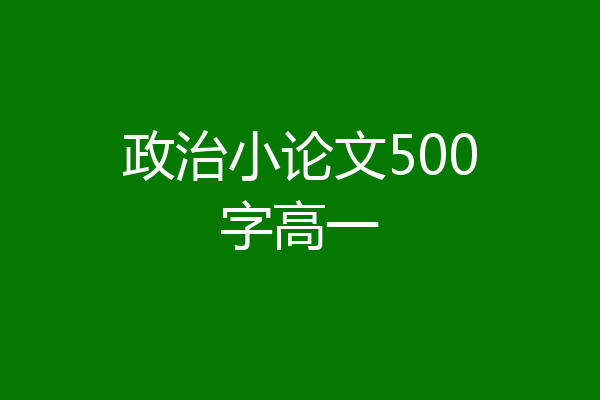 政治小论文500字高一