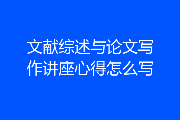 文献综述与论文写作讲座心得怎么写